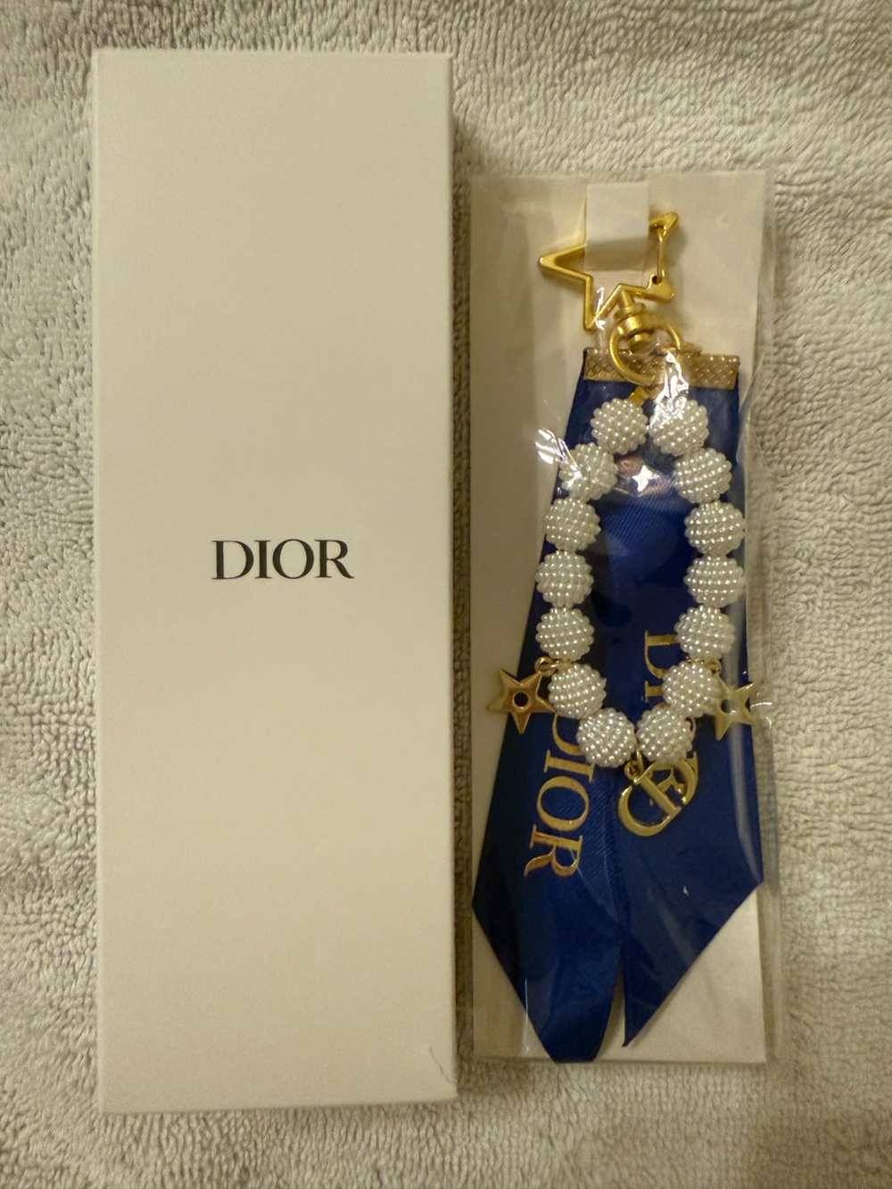 Dior Beauty Gold & Pearl Bag Charm